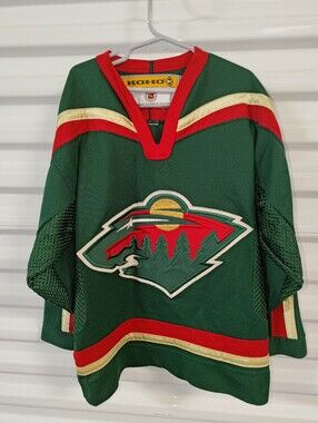 Vtg Koho NHL Minnesota Wild Embroidered Logo Jersey Youth S/M
